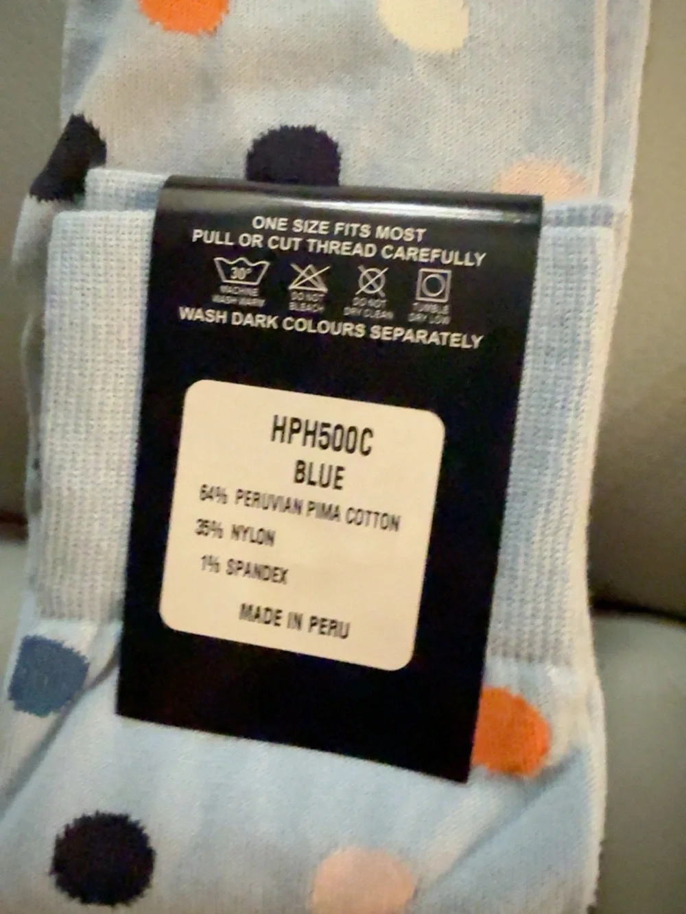 NWT Paul Fredrick Pima Cotton Polka Dot Dress Socks HPH500C 2 Pair